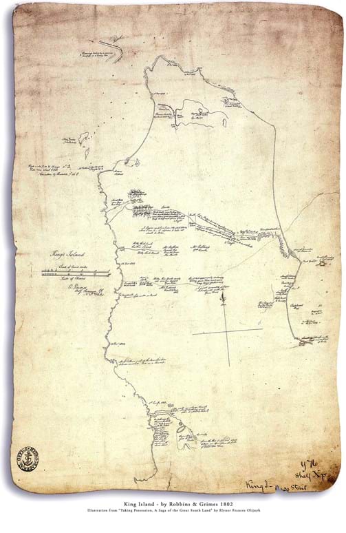 Chart of King Island by Grimes & Robbins - Dec. 1802 - Jan. 1803